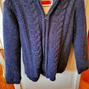 Navy blue. Front zipper lined sweater. Size 5
